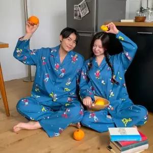 [하프클럽/]여자 루즈핏 캐릭터 면 소재 라운지웨어 세트