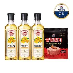 [사조대림] 카놀라유 500ml x 3개 + 불닭참치 100g x 1개