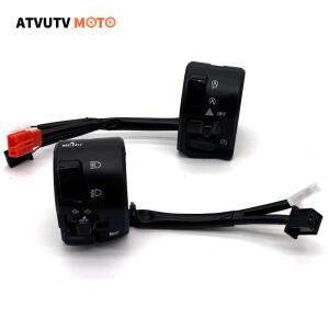 1쌍 7/8인치 22mm 오토바이 핸들바 컨트롤 스위치 MSM N-MAX 125 155용 LED 플래셔 헤드라이트 경적 경고등