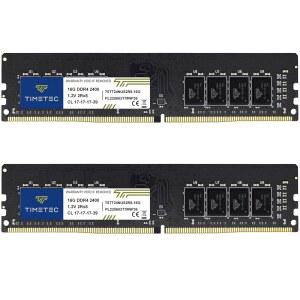 타임텍 32GB 키트(2X16GB) DDR4 2400MHZ(PC4-2400T) PC4-19200 UDIMM 데스크탑 RAM U2013 288핀 1.2V CL17 비완충 DIMM 메모리 모듈 업그레이드