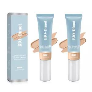 고령 여성용 CC 크림 2PCS 파운데이션 가벼운 보습 내추럴 커버 컬러 보정 메이크업 베이스 여행용 사이즈