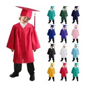 의 새로운 박사 가운 학사 졸업 모자 초등 및 중등 학교 졸업식 의상 사진