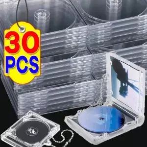 1/30pcs 개인화 된 미니 CD 키 체인 빈 앨범 플라스틱 케이스 자동차 대 한 DIY 펜 던 트 배낭 액세서리