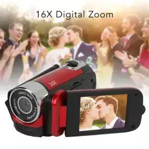 디지털 카메라 2.4 인치 회전 스크린 캠코더 HD 비디오 녹음기 필 라이트 포함 16X 줌 D90 1080P 16MP