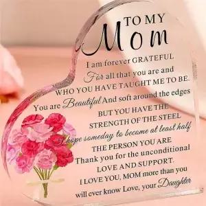 1pc 장식 공예 아크릴 어머니의 날 선물 엄마 딸 아들 및 기념일 기념품을위한 이상적인 생일