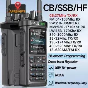 BAJETON BJ-9000 GPS APRS 무전기 10W CB 27Mhz 수신 블루투스 프로그래밍 장거리 NOAA VOX RT-950