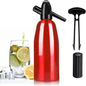 탄산수 사이펀 1리터 기계 제조기 휴대용 알루미늄 칵테일 DIY 탄산음료 만들기 8그램 CO2 카트리지 사용