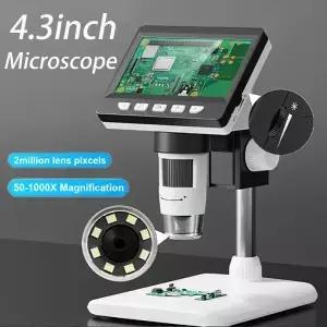4.3인치 IPS 스크린이 있는 디지털 현미경 1600X 코인 2MP USB 전문가용 전자 시계 PCB 수리용