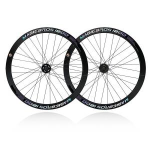 40MM 반사 고정 기어 자전거 Wheelset 알루미늄 단일 속도 블랙 Fixie 바퀴세트