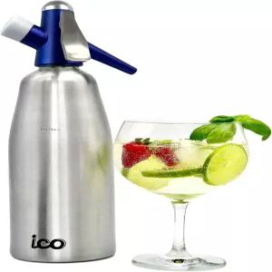 ICO 소다 시폰 탄산수 제조기 신선한 기계 칵테일 하드 셀처 8g CO2 카트리지 사용 포함되지 않음 1L/1