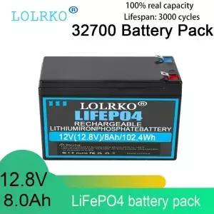 12V 8Ah/15Ah LiFePO4 배터리 내장형 BMS 3000 사이클 태양광/UPS/어군탐지기/RV/발전기/보트/야외용 12.8V