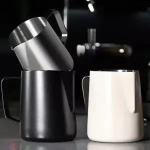 우유 거품 피처 350/500ml 스테인레스 스틸 커피 바리스타 거품기 에스프레소 스티밍 라떼 컵 주전자 도구