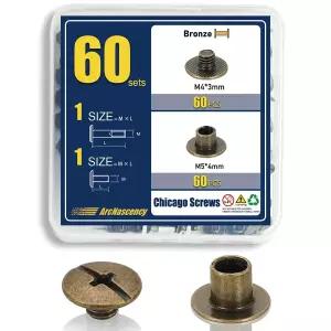 아크나시시 60 키덱스 홀스터 및 얇은 가죽용 시카고 나사 M5x4mm 포스트 시계 밴드용 탄소강 바인딩