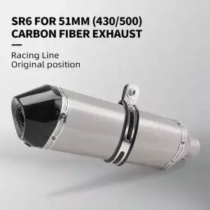 R3 MT07 FZ1 R6 R15 ZX6R Z900 Z400 CBR1000 GSXR1000 SR6 용 Db 킬러가있는 51mm 탈출 모토 튜브 오토바이
