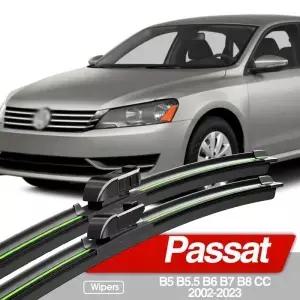 VW Passat B5 B5.5 B6 B7 B8 CC 2002-2023 앞 유리 와이퍼 블레이드 2pcs 창 액세서리 2006 2011 2012 2015