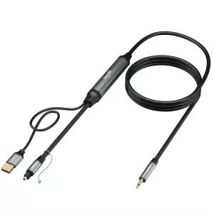 Adoreden 192KHz DAC 단방향 광/3.5mm AUX 오디오 컨버터 케이블 4피트 TV/PS4/Xbox/DVD용 아날로그