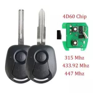 2 버튼 315Mhz 447 4D60 칩 자동차 키 원격 Fob 케이스 하우징 쉘 쌍용 ACTYON KYRON REXTON SSY3 MBEF750