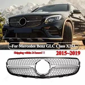 메르세데스 벤츠 GLC 클래스 X253 AMG 2015-2019 다이아몬드 스타일 그릴 프론트 레이싱 바디킷 튜닝