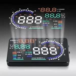 A8 5.5 OBD II 자동차 HUD 디스플레이 앞유리 반사 스크린 속도 표시