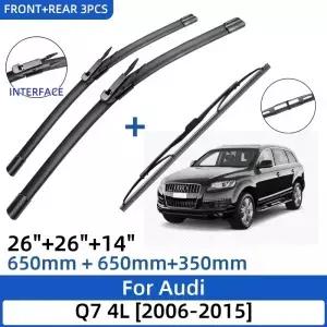 Audi Q7 4L 용 3PCS 2006-2015 26 + 14 전면 후면 와이퍼 블레이드 앞 유리 윈드 스크린 윈도우 커터