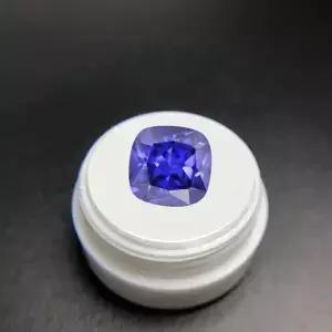 대형 천연 탄자나이트 블루 사파이어 보석 12.0mm 6.0Cts 쿠션 컷 VVS 루즈 쥬얼리 DIY용
