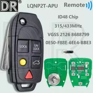DR LQNP2T-APU ID48칩 315/433MHz 플립 자동차 원격 제어 키 8688799 볼보 C30 S40 V50 S60 S70 V70 XC70