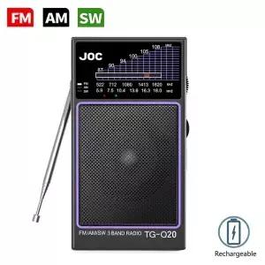 휴대용 포켓 라디오 FM AM SW 충전식 배터리 포함 단파 3밴드 미니 수신기 이어폰 연결 지원