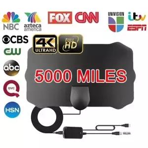 4K 실내 디지털 TV 안테나 풀 HD HDTV DVB-T/T2 DVBT2 케이블 500 마일 UHF VHF DTV 자동차 RV 용 공중