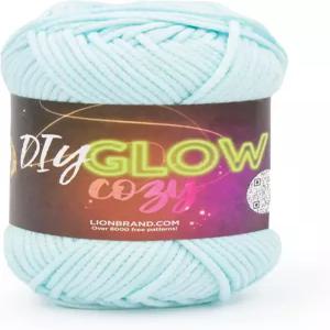 라이온 브랜드 실 DIY 글로우 코지 어두운 속의 인 더 다크 크로치팅 뜨개질 및 공예 아쿠아 1팩