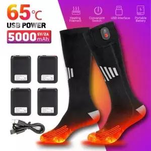 겨울 온수 양말 USB 5000mah 따뜻함 야외 부츠 스노 모빌 스키에 대 한 충전식 난방