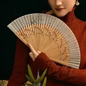 레트로 휴대용 접이식 부채 중국풍 태슬 수동 댄스 예술 공예 선물 우아한 여성용 홈 데코