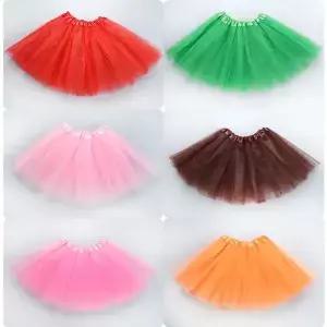 탄성 발레 댄스웨어 Tutus 미니 스커트 생일 파티 3 레이어 Tulle 투투 for Princess 2-8Y Girls