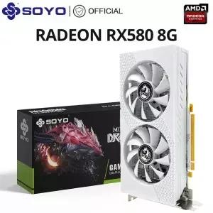 SOYO Radeon RX580 2048SP 8G 그래픽 카드 GDDR5 메모리 256Bit AMD 게임용 비디오 데스크탑 컴퓨터용 DP