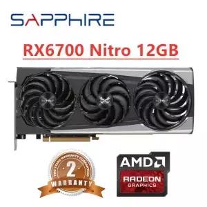 GPU 사파이어 RX 6700 XT 니트로 12GB 비디오 카드 AMD 라데온 그래픽 데스크탑 PC 사무용 컴퓨터 게임용