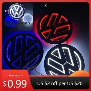폭스바겐 VW 로고 라이트용 11cm 5D LED 전면 그릴 CC/골프/파사트/제타/폴로/마고탄 트렁크용