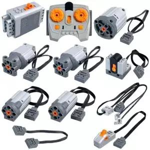 MOS 11PCS 브릭 모터 파워 기능 키트 테크닉 부품 포함 AA 배터리 박스 2.4g 속도 제어 리모컨 수신기 5개