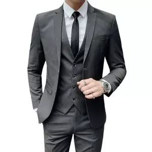 새로운 원단으로 업그레이드된 남성 비즈니스 정장 슬림핏 솔리드 컬러 플러스 사이즈 예복 웨딩 베스트맨