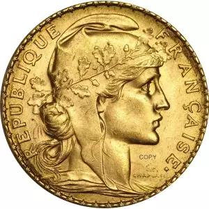 프랑스 20 프랑 1914 골드 마리안느 수탉 황동 금속 복사 동전 수집 기념 Ww2 Moneda Collectible Coins