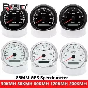 30~200KMH 7색 백라이트 85MM GPS 속도계 안테나 포함 오토바이 선박 보트용 자동차