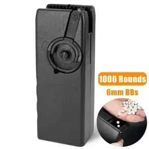 1000발 BB 스피드 로더 에어소프트 페인트볼 핸드 크랭크 볼 퀵 빠른 리로딩 액세서리 6mm