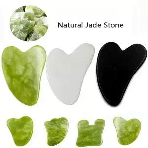 Gua Sha 마사지 천연석 Jade Masajeador 페이셜 보드 Acupoint 케어 스파 도구 얼굴