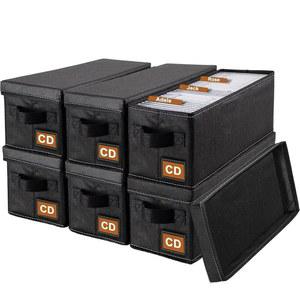 살라조리 CD 보관함 및 케이스, 6팩, 각각 35장의 CD, 데스크탑 및 옷장 CD 정리함, 14.2x6.3x5.5인치, 종이, 카드, 양말용