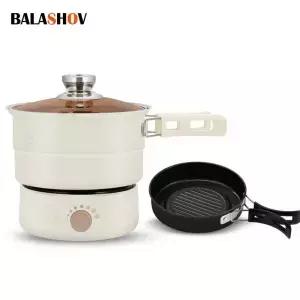 110V/220V 전기 밥솥 휴대용 조리기 접이식 핫팟 1.6L 다기능 분리형 프라이팬 가정 여행용