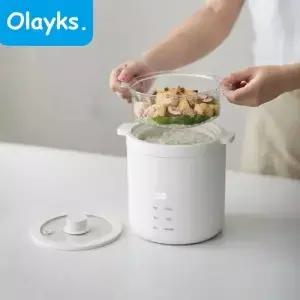 Olayks 밥솥 1.2L 다기능 전기 기숙사 사무실 용 25 분 빠른 요리 미니 휴대용 냄비