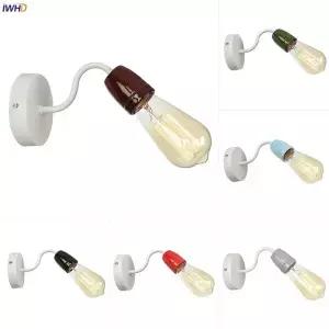 IWHD 다채로운 세라믹 LED 벽 램프 로프트 거실 침실 머리맡 욕실 거울 북유럽 미니멀리즘 Sconce