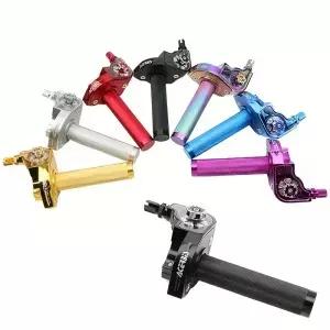 22mm 7/8인치 범용 알루미늄 모페드 ATV 쿼드 바이크 오토바이 가속기 스로틀 트위스트 그립 핸들바 케이블