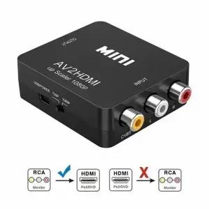 HDTV 프로젝터 셋톱 박스 DVD용 미니 AV2HD 어댑터 컨버터 AV/RCA CVBS to HDMI 호환 1080P 비디오