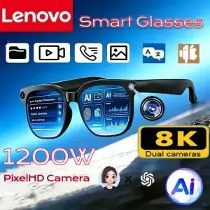 레노버 AI 8K 스마트 선글라스 터치 컨트롤 사진 카메라 녹화 번역기 음성 어시스턴트 음악 블루투스 무선