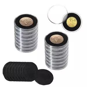 10PCS 30mm/35mm/40mm/45mm/50mm 플라스틱 코인 캡슐 케이스 수집가용 조절 가능 개스킷 포함 수집 보관