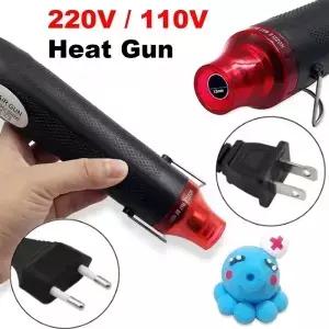 220/110V 열풍기 DIY 공구 열전기 전동 미니 300W 납땜 온도 조절 공예용 블로워 받침대 포함 수축작업용